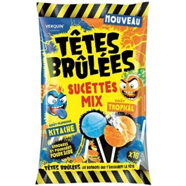 Têtes Brûlées Sucettes Mix Sachet de 16 pièces