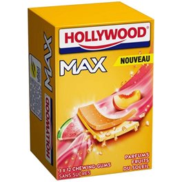Hollywood Max Menthe Fruits Du Soleil Sans Sucres 3 Etuis (lot de 18) (Lot économique de 18 étuis)