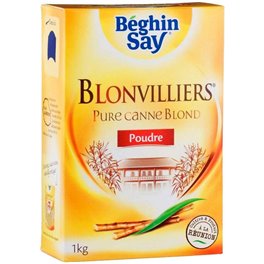 Béghin-Say Blonvilliers Pur Canne Blond Poudre 1Kg (lot de 3)