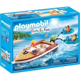 PLAYMOBIL 70091 - Family Fun - Bateau avec bouées et vacanciers