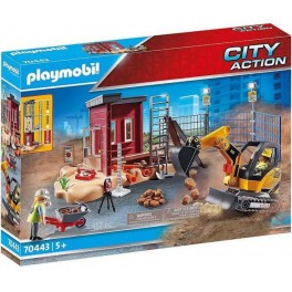 PLAYMOBIL 70443 City Action - Mini-Pelleteuse et Chantier