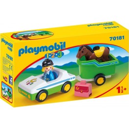 Playmobil 70181- 1.2.3 - Cavalière + voiture