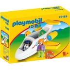 Playmobil 70185 - 1.2.3 - Avion avec pilote et vacancière