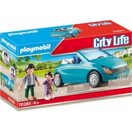 Playmobil 70285 - City Life - Papa avec enfant et voiture cabriolet