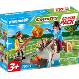 Playmobil 70505 - Country - Starter Pack Cavalière et palefrenier