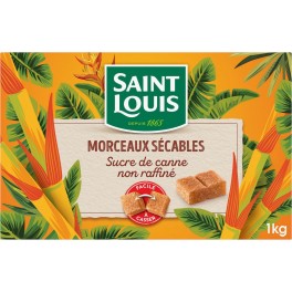 Saint Louis Morceaux Sécables Sucre de Canne non raffiné 1Kg (lot de 6)