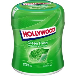 Hollywood Chewing-gum menthe verte s/sucres x60 87g
