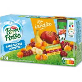 Pom Potes Compotes en gourde assortiment s/sucres ajoutés POM'POTES