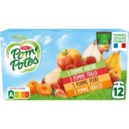 Pom Potes Compotes en gourde assortiment POM'POTES 90g x12