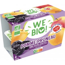 We Bio Compote pomme cassis sans sucres ajoutés Bio !