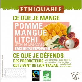 Ethiquable Compote pomme mangue litchi bio