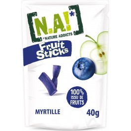 N.A! Biscuits apéritif fruit sticks myrtille 40g (lot de 10)