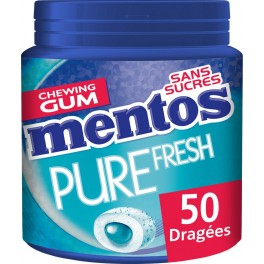 Mentos Chewing-gum Pure Fresh menthol eucalyptus sans sucres 100g (lot de 3)