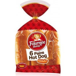 La Fournée Dorée 6 Pains Hot Dog Prédécoupé 270g (lot de 4)