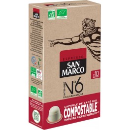 SAN MARCO Capsules Nespresso n°6 Bio x10