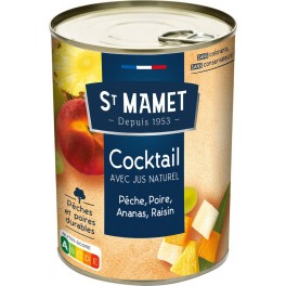 St Mamet Fruits au sirop Cocktail Pêche Poire Ananas Raisin 250g