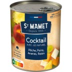 St Mamet Fruits au sirop Cocktail Pêche Poire Ananas Raisin 500g