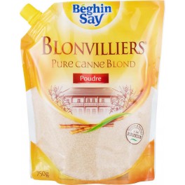 Béghin Say Sucre Blonvilliers Pure Canne Blond Poudre 750g (lot de 3)