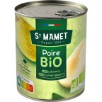St Mamet Fruits au sirop Poire Bio 455g