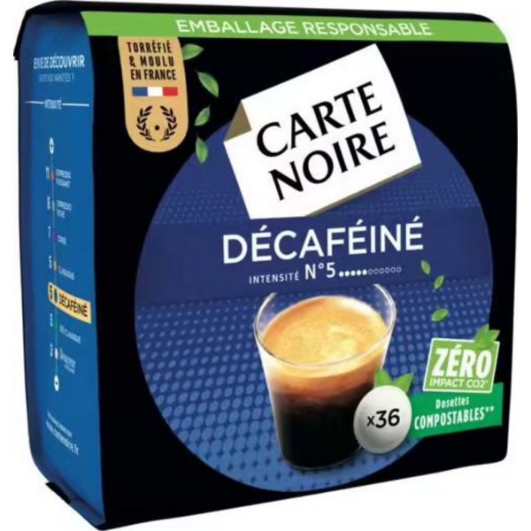Dosettes souples n°5 Décaféiné x36 - Carte Noire