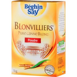Béghin Say Sucre Blonvilliers Pure Canne Blond Poudre 1Kg (lot de 6)