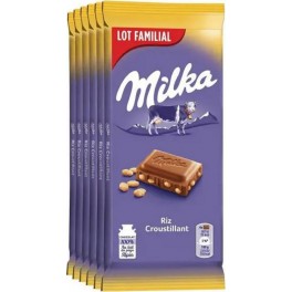 Milka Chocolat au lait et aux grains de riz soufflés 6x100g