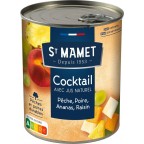 St Mamet Fruits au sirop Cocktail Pêche Poire Ananas Raison avec jus naturel 500g