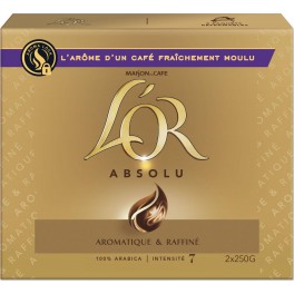 L'OR Absolu fraîchement moulu Aromatique & Raffiné 2x250g 500g