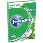 FREEDENT Chewing gum sans sucre menthe verte 5x5 tablettes 65g