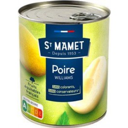 St Mamet Fruits au sirop Poires Williams 455g (lot de 5)