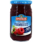 Andros Confiture Framboises allégée -30% de sucres 350g (lot de 6)