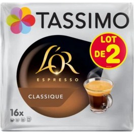 TASSIMO L’OR ESPRESSO Classique x16 104g (lot de 2)