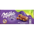Milka Chocolat au Lait et aux Noisettes entières 100g