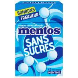 Mentos Bonbons tendres dragéifiés sans sucres goût menthe 49.5g