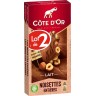 Côte d’Or Tablette de chocolat au lait et noisettes entières 2x180g