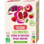 Vitabio Gourde 100% fruits bio Pomme Fraise Grenade 4x120g