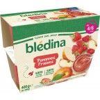 Blédina Compote bébé 4 mois Pommes fraises 4x100g 400g