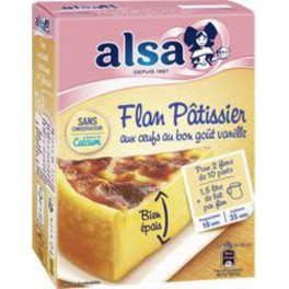ALSA Préparation Gâteau Flan Pâtissier aux Oeufs au bon goût Vanille 740g (lot de 2)