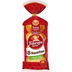 La Fournée Dorée 8 Navettes au Beurre Frais et à la Crème Fraîche Prédécoupé 400g (lot de 4)