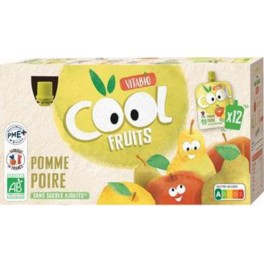 Vitabio Compote Cool Fruits Pomme Poire 12x90g 1.08Kg