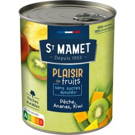 St Mamet Fruits au sirop Pêche Ananas Kiwi 425g