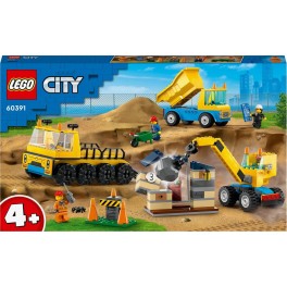 LEGO 60391 City Les Camions de Chantier et la Grue à Boule de Démolition LEGO 60391 City Les Camions de Chantier et la Grue à Boule de Démolition