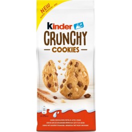 KINDER Biscuits cookies crunchy, pépites de chocolat au lait et chocolat blanc 136g