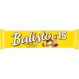 BALISTO Barres chocolatées crème au lait et miel amandes les 15 barres de 18,5g