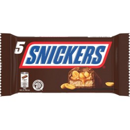 SNICKERS Barres chocolatées Cacahuètes Et Caramel les 5 barres de 50g