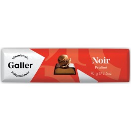 GALLER Chocolat noir praliné la barre de 70g