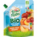 POM POTES Compotes pomme pêche brugnon bio sans sucres ajoutés POM'POTES 600g