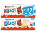 KINDER Biscuits duo chocolat au lait et chocolat blanc les 2 paquets de 150g