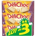 DELICHOC Biscuits chocolat blanc les 3 paquets de 150g