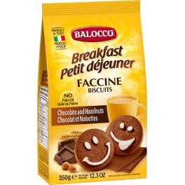 BALOCCO Biscuits petit-déjeuner chocolat et noisette 350g